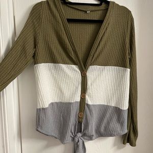 Waffle knit sweater